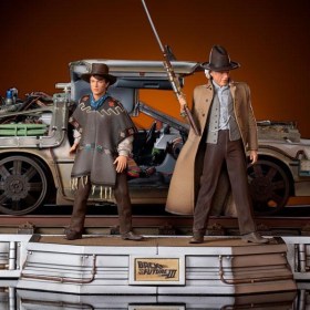 Delorean Full Set Deluxe Back to the Future III Art 1/10 Scale Statues by Iron Studios